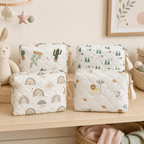 Pochettes imperméables bébé motifs cactus forêt animaux et arc-en-ciel