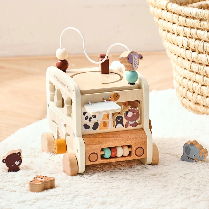 Jouet Montessori 1 an Petit Bus et Animaux