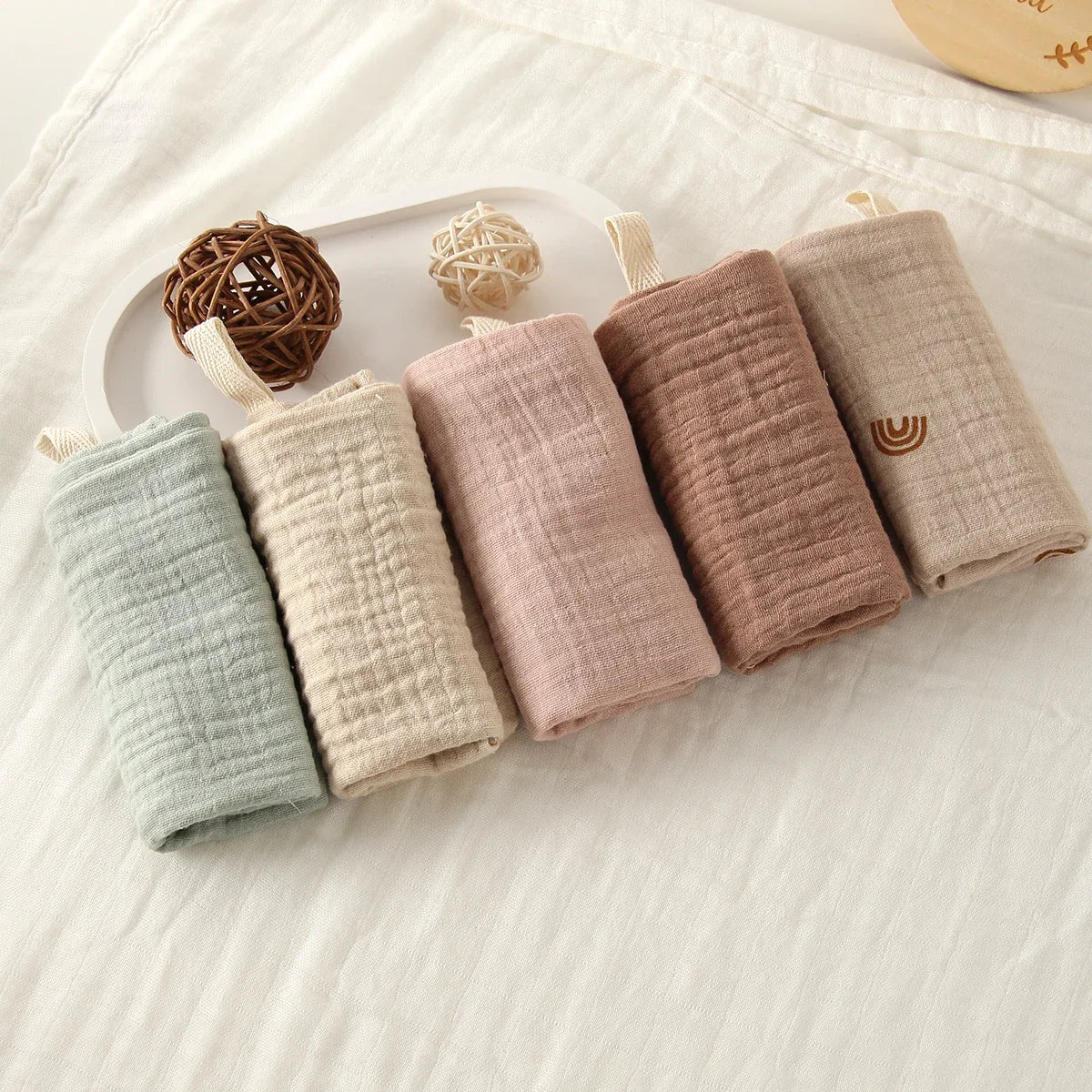Lingettes Bébé en Gaze de Coton – Lot de 5
