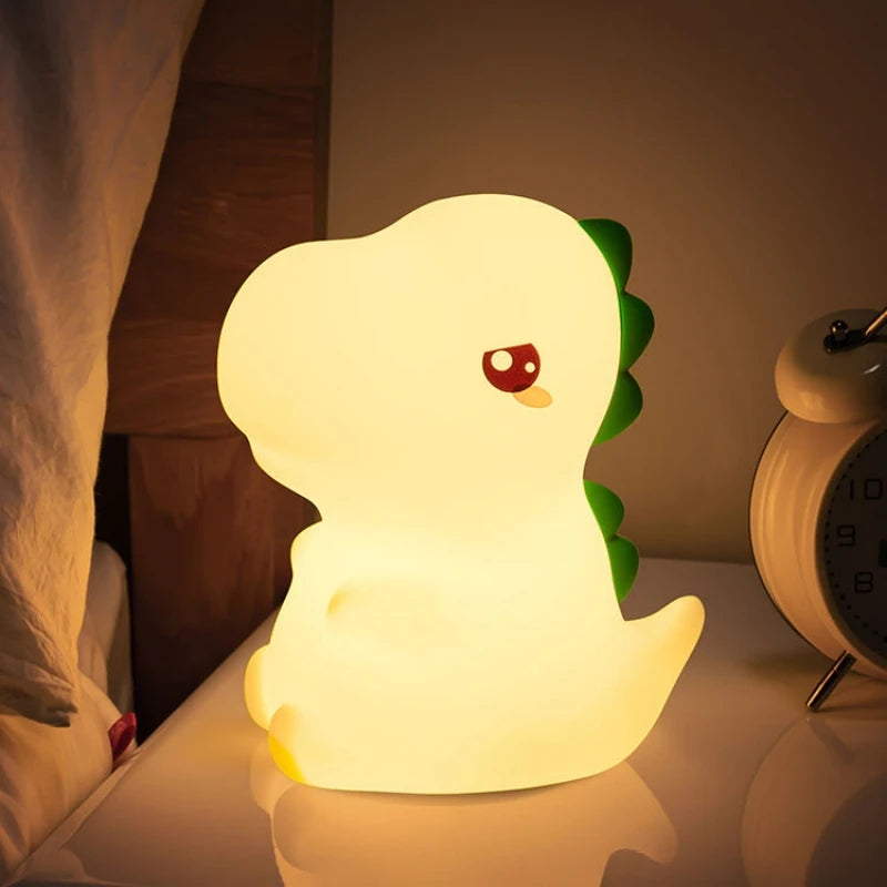 Veilleuse Bébé Dinosaure en Silicone Rechargeable