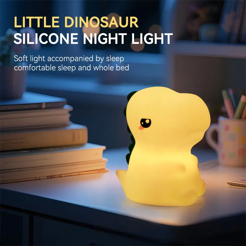 Veilleuse Bébé Dinosaure en Silicone Rechargeable