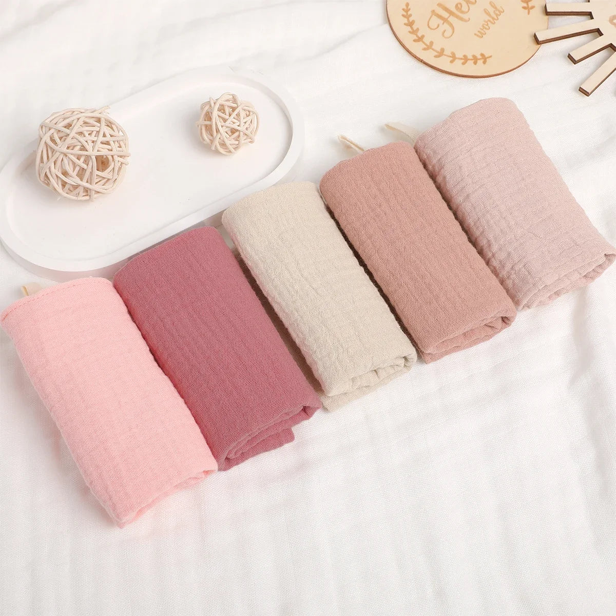 Lingettes Bébé en Gaze de Coton – Lot de 5