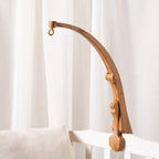 Support de mobile bébé courbé effet bois fixé au lit, support seul