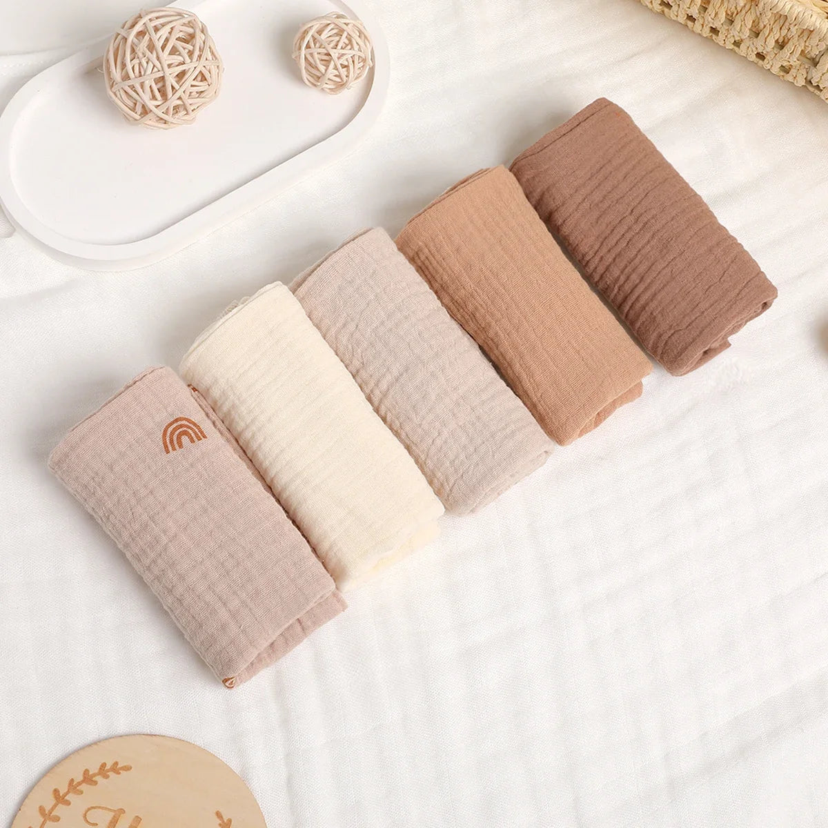 Lingettes Bébé en Gaze de Coton – Lot de 5