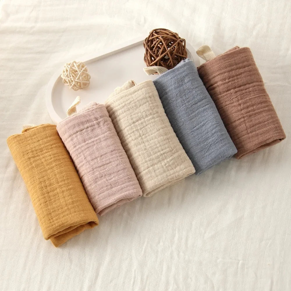 Linges de Toilette Bébé en Gaze de Coton — Lot de 3 ou 5