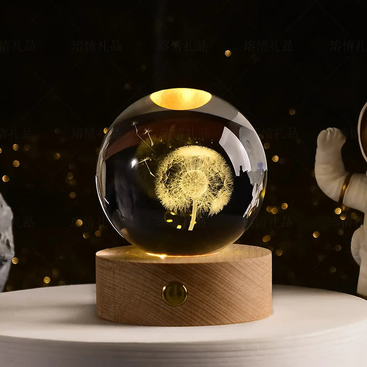 Veilleuse Boule de Cristal 3D pour Chambre de Bébé