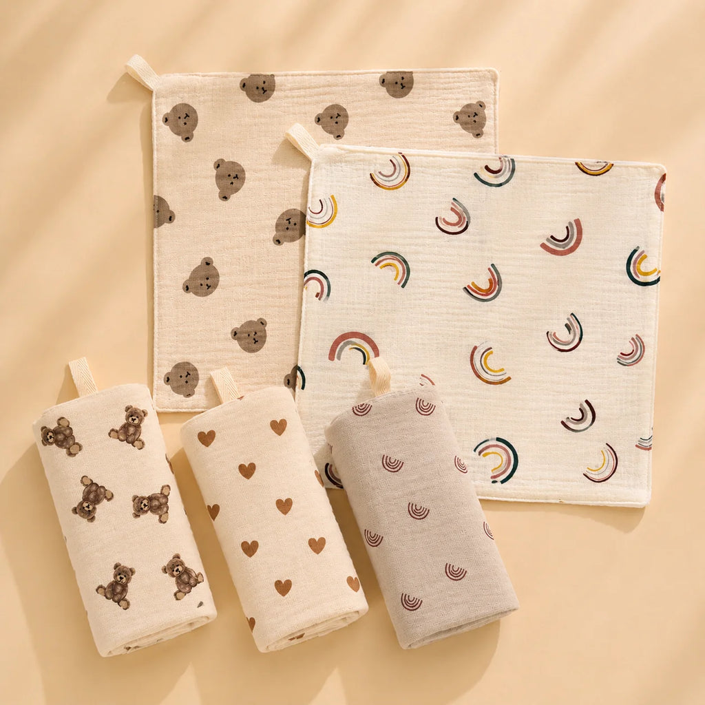 Double Gauze Baby Washcloths – Set of 5