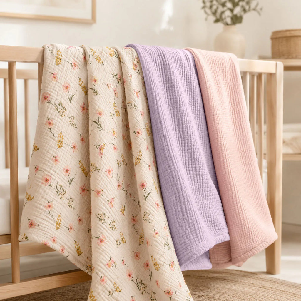 Double Gauze Baby Blankets – Set of 3