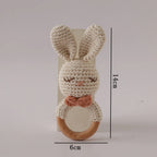 Hochet bébé Animaux en Crochet et Bois