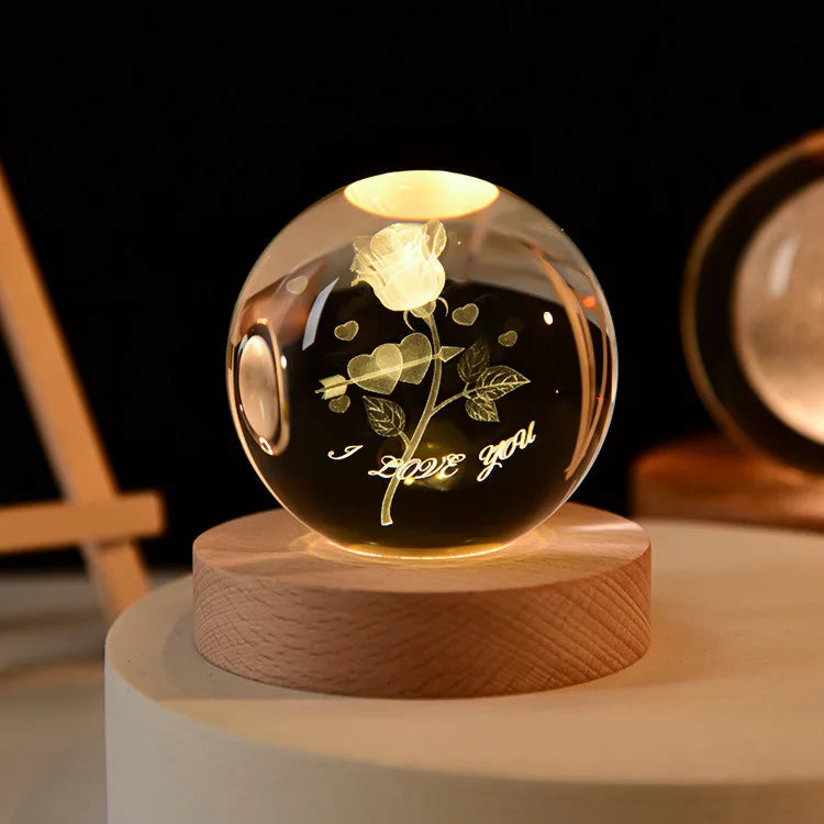 Veilleuse Boule de Cristal 3D pour Chambre de Bébé