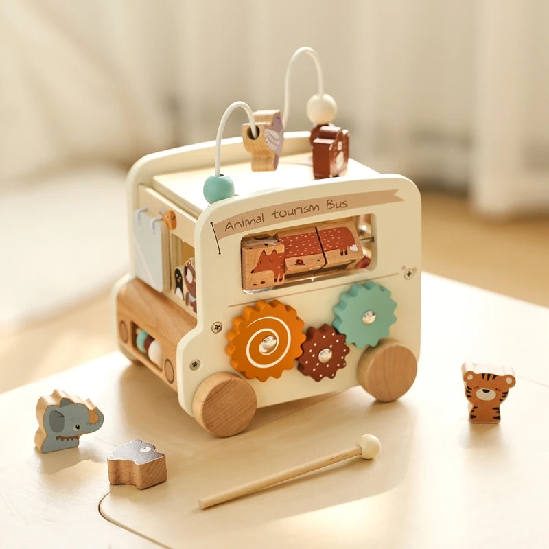 Jouet Montessori 1 an Petit Bus et Animaux