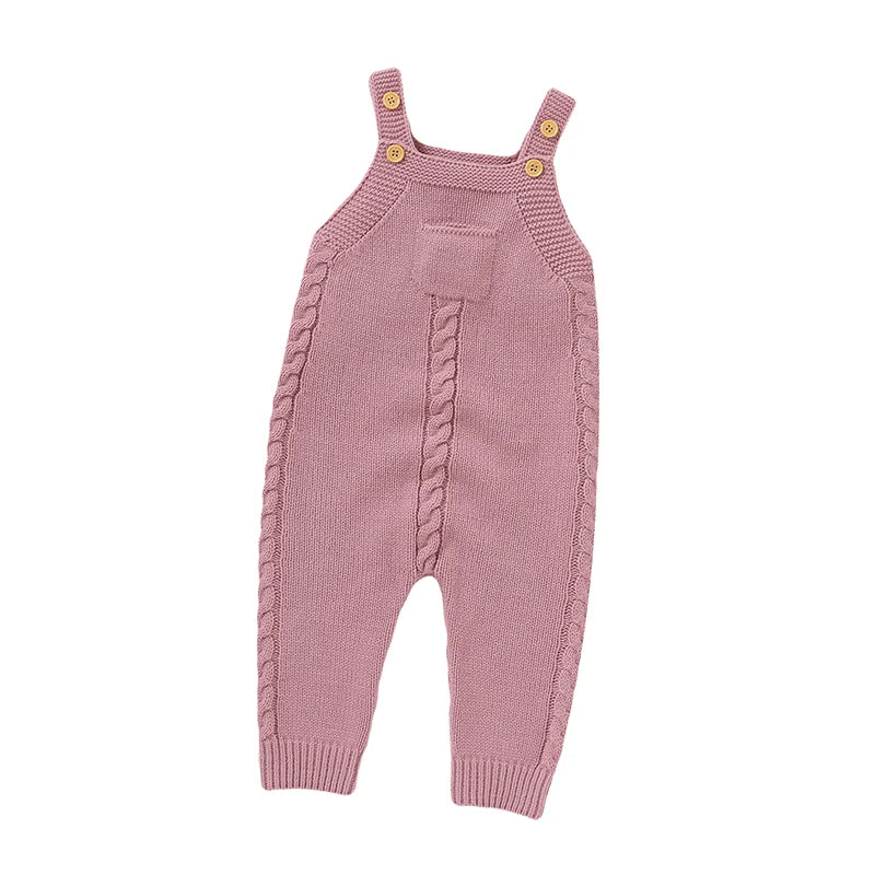 Barboteuse Bébé en Tricot à Bretelles