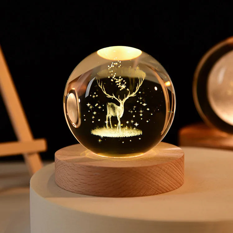 Veilleuse Boule de Cristal 3D pour Chambre de Bébé