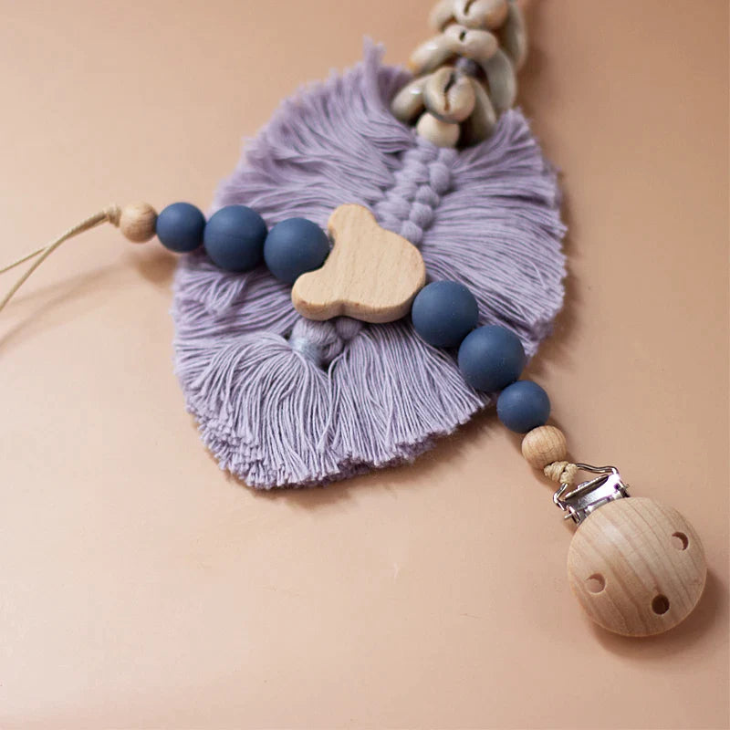 Attache Tétine Perle Petit Ours - Bleu Canard - Attache tétine