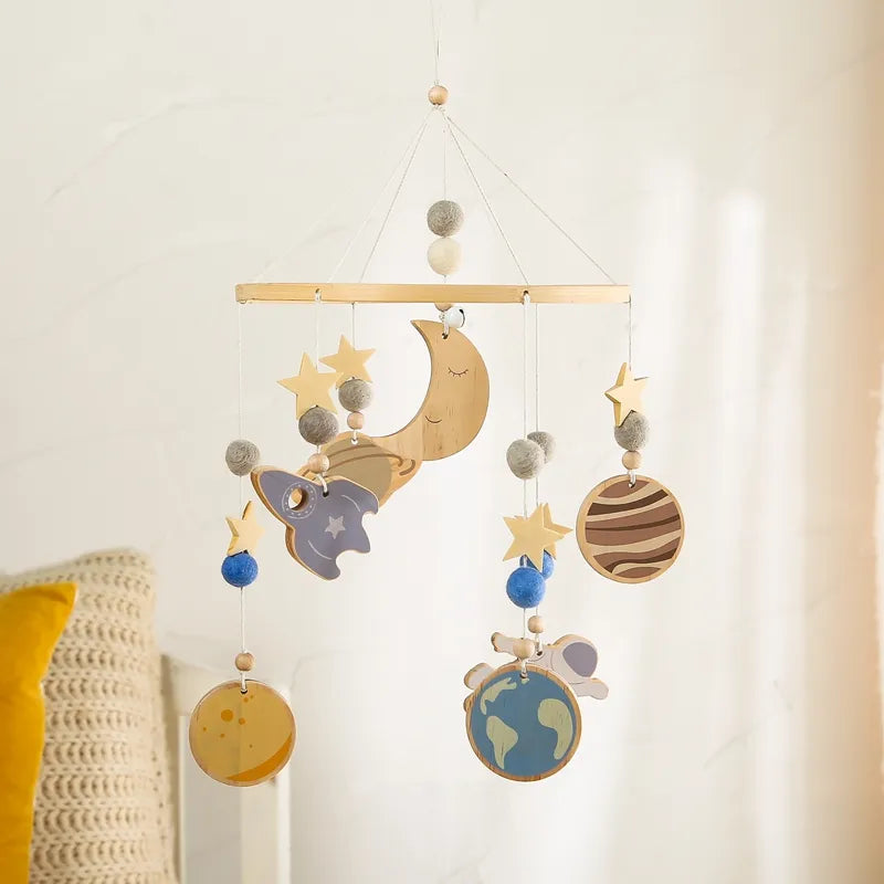 Mobile Bébé Bois Galaxy Lune - Mobile bébé