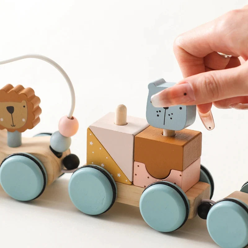Petit Train En Bois Animaux - Train - Jouet En bois bébé