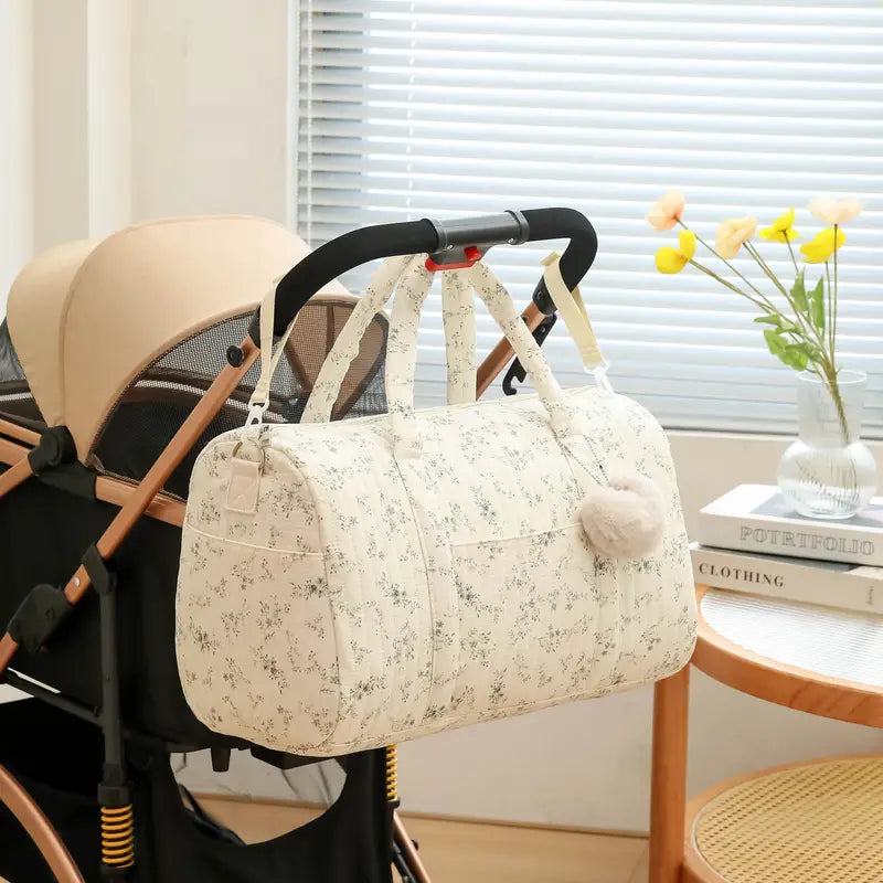 Sac à langer Beige Petites Fleurs - SAC A LANGER