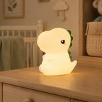 Veilleuse bébé dinosaure en silicone dans une chambre de bébé